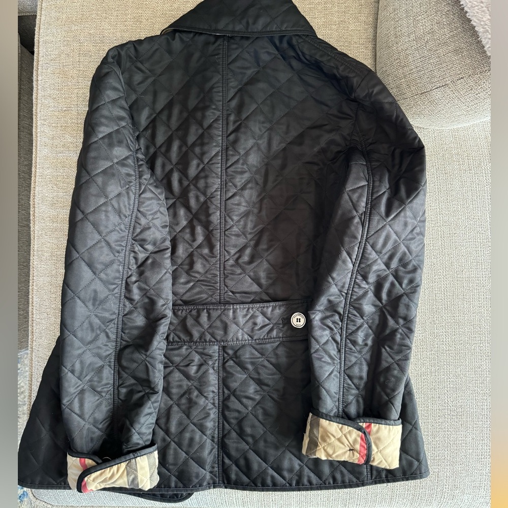 Black Burberry Brit Quilted Utility Jacket - Authentic